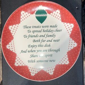 Holiday Cheer Red and Green Sharing Treat Plate